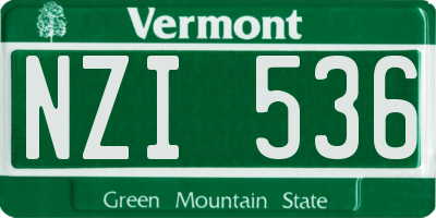 VT license plate NZI536