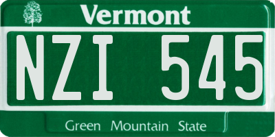 VT license plate NZI545