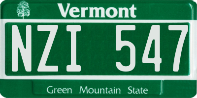 VT license plate NZI547