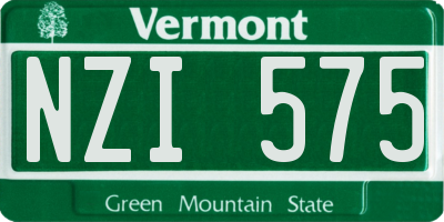 VT license plate NZI575