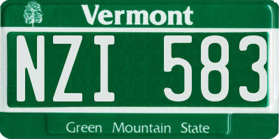 VT license plate NZI583