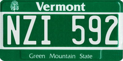 VT license plate NZI592