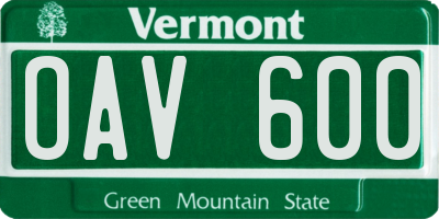 VT license plate OAV600
