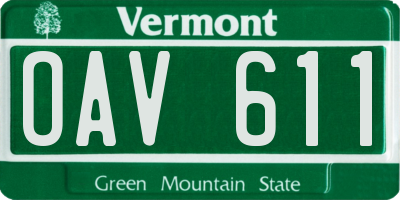 VT license plate OAV611