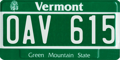 VT license plate OAV615