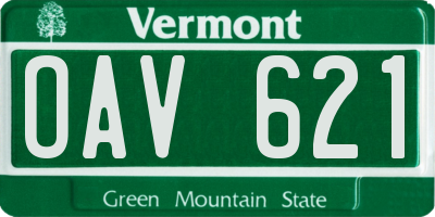 VT license plate OAV621
