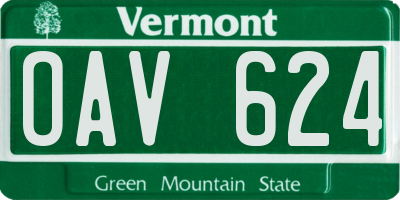 VT license plate OAV624