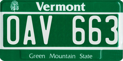 VT license plate OAV663