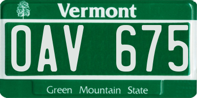 VT license plate OAV675