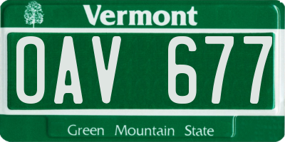 VT license plate OAV677