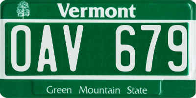 VT license plate OAV679