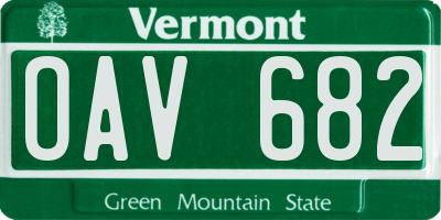 VT license plate OAV682