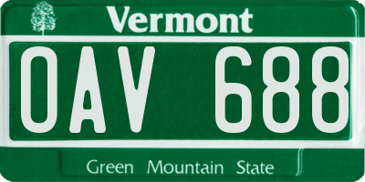 VT license plate OAV688