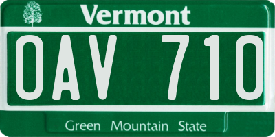 VT license plate OAV710