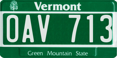 VT license plate OAV713
