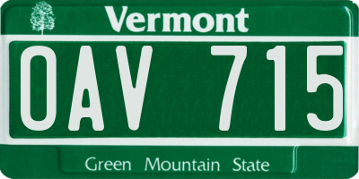 VT license plate OAV715