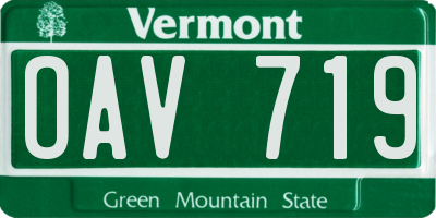 VT license plate OAV719
