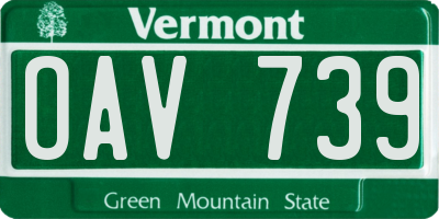 VT license plate OAV739