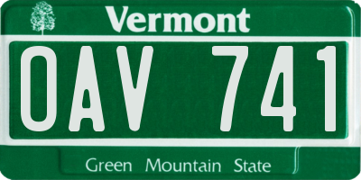 VT license plate OAV741
