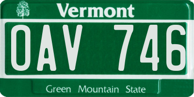 VT license plate OAV746