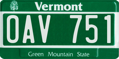 VT license plate OAV751
