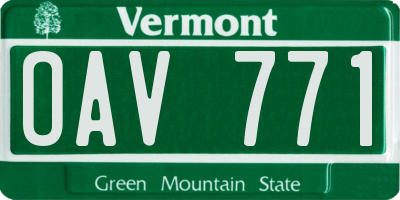 VT license plate OAV771