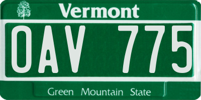 VT license plate OAV775