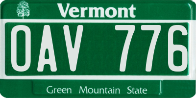 VT license plate OAV776