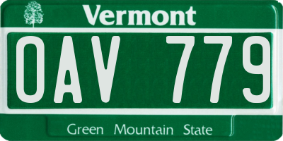 VT license plate OAV779