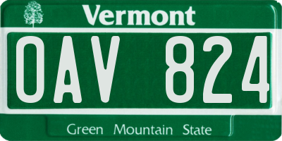 VT license plate OAV824