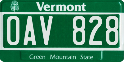 VT license plate OAV828