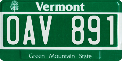 VT license plate OAV891
