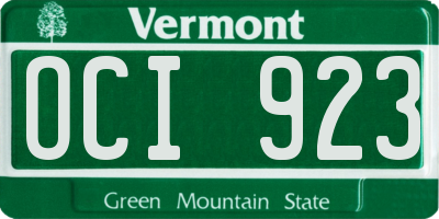 VT license plate OCI923