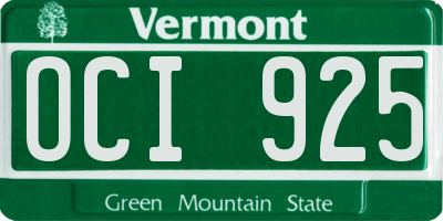 VT license plate OCI925