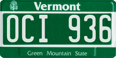 VT license plate OCI936