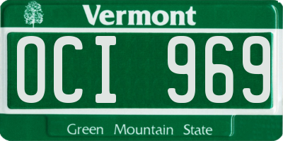 VT license plate OCI969