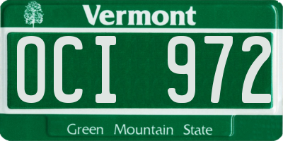 VT license plate OCI972