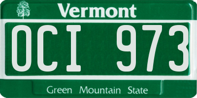 VT license plate OCI973