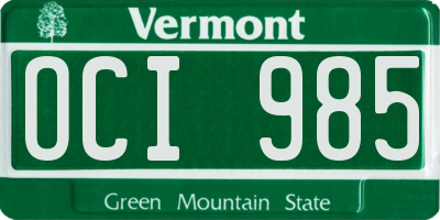 VT license plate OCI985