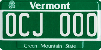 VT license plate OCJ000