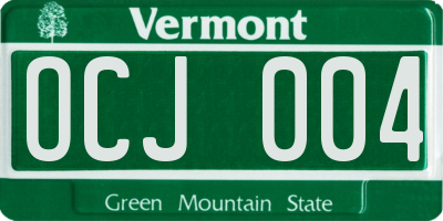 VT license plate OCJ004