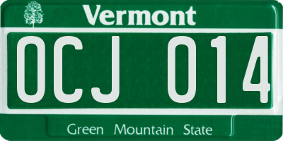 VT license plate OCJ014