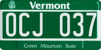 VT license plate OCJ037