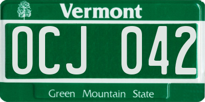 VT license plate OCJ042