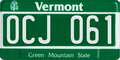 VT license plate OCJ061