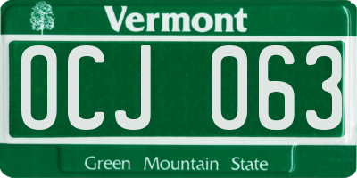 VT license plate OCJ063