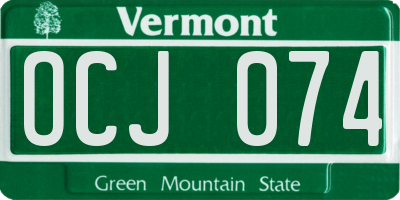 VT license plate OCJ074