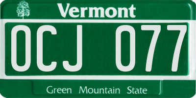 VT license plate OCJ077