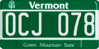 VT license plate OCJ078