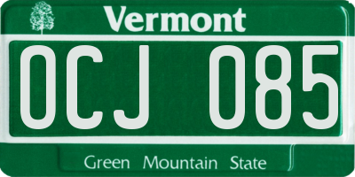 VT license plate OCJ085